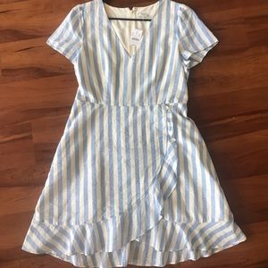 J Crew Striped Faux Wrap Dress NWT